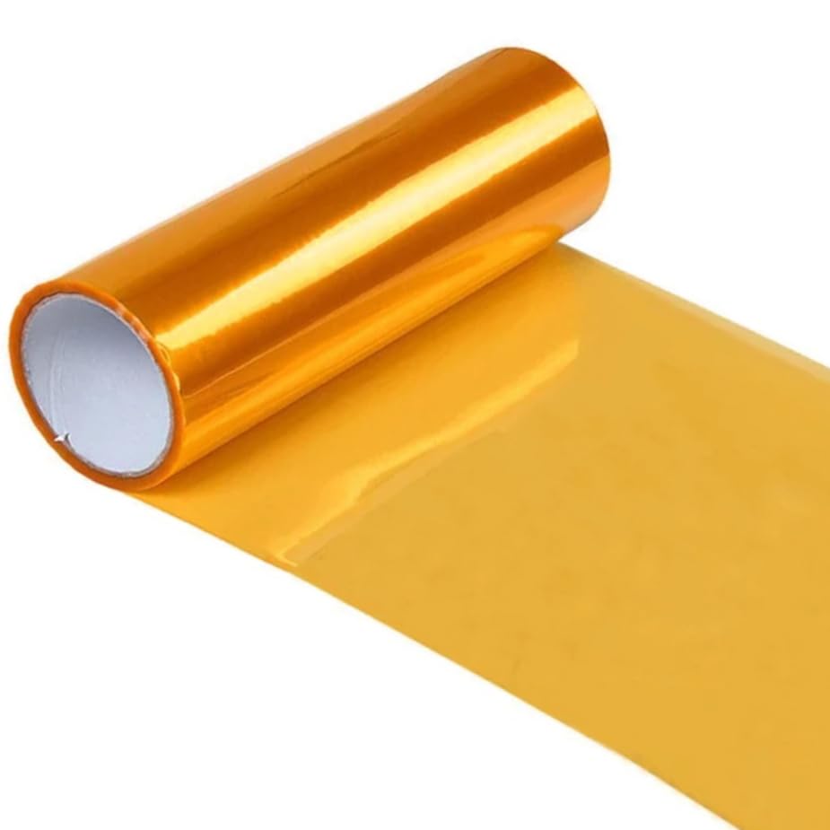 Image of DIYAH 12 X 48 Inches Self Adhesive Headlight, Tail Lights, Fog Lights Tint Vinyl Film (Orange)