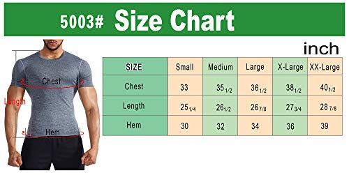 Camisa masculina de compressão Cadmus Workout, 5003# Gray & Blue & White,pack of 3, Large