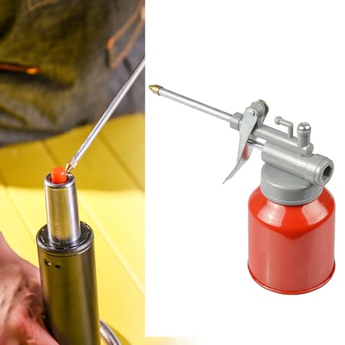 Genérico Aceitera Alta Presión 250ml - Engrasadora con Pico Cobre y Tubo | Bote Aceite Metal Irrompible para Taller Máquinas Motores Cojinetes Frenos Tornillos Lubricación