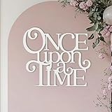 Once Upon a time Sign for Backdrop,Wooden Kids Room Reading Corner Decorations for Reading Corner Kids Room Family Bookshelf Home Décor Birthday Present DIY Decoration