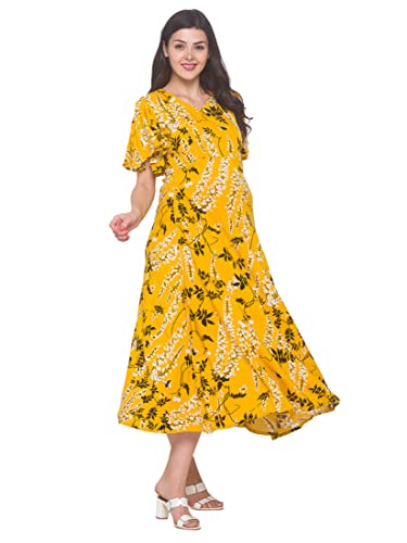 Image of AV2 Womens Viscose Maternity | Nursing |Feeding | Breast Feeding Dress with Zippers for Post Pregnancy
