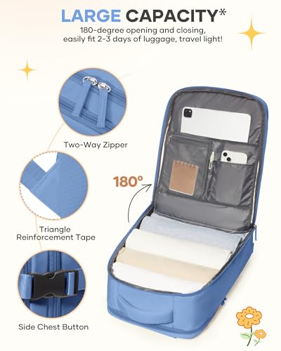 Image of Travel Backpack for Women Airline Approved Carry on Backpack for Airplanes Mochila De Viaje Personal Item Travel Bag Spirit Airlines Personal Item Bag 18x14x8 Backpack for Traveling on Airplane