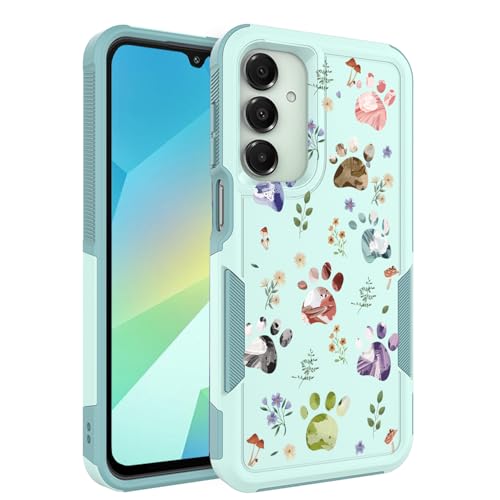 Ftonglogy for Samsung Galaxy A16 5G/4G Case: Cute Flowers Floral Design for Girls Women Slim Soft TPU Bumper Shockproof Silicone Cell Phone Cover (Dog Paw/Garden)