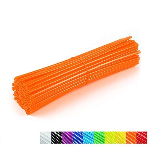Couverture de rayon, 36Pcs Garde de rayon Enveloppe de protection de jante de roue pour moto de vélo(Orange)