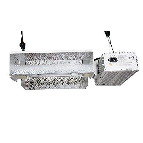 Dimmable 1000 Watt Professional Complete Double Ended Grow Light Fixture with Ceramic Sockets- 240Volt, 95% High Reflectivity Full Spectrum Grow Light