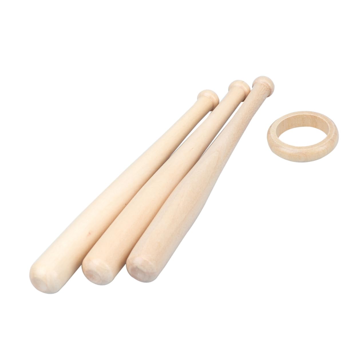 Toyvian Soporte de Exhibición Base de Apoyo para Bates de Béisbol de Madera Juego de 3 Barras y 1 Anillo para Mini Bates Escritorio