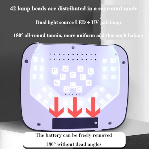 Luz Uv Para Unhas De Gel, Máquina De Terapia De Luz De Indução Inteligente De 168W, Com 42 Contas De