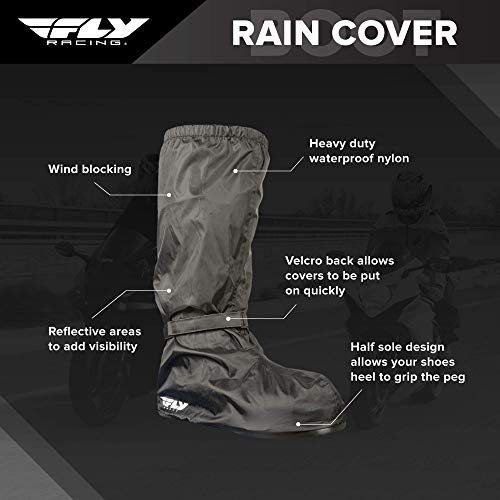 FLY Racing Black Rain Cover for Motorcycle Boot, Rain Gear for Men and Women