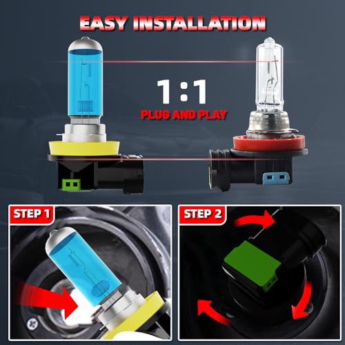 Image of Headlight Bulbs Fit For Nissan Pathfinder 2017-2020, 300% Ultra Brighter Halogen Headlight Bulb + License Plate Lights Combo, H11 H11 H11 High Low Beam Fog Lights, 6500k White Light, Pack of 8