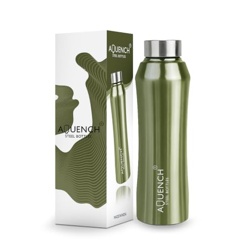 Image of Stainless Steel Water Bottle 1 Litre Bottles for Kids Girls Boys School Adults Office Gym(Green Colour, Steel Cap, Set of 1, 1000 Ml)