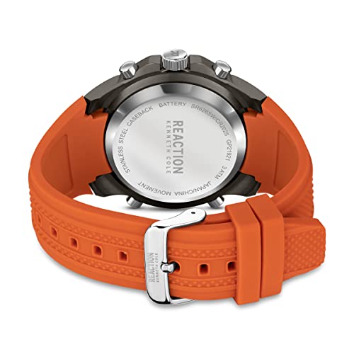 Image of Kenneth Cole Reaction Analogue - Digital Men's Watch - Krwgp2192103 (Black Dial Orange Colored Strap)
