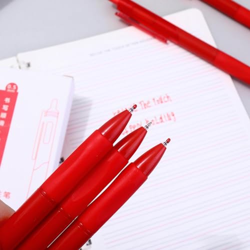 Joucien 5 peças/caixa - Caneta de correção de 0,5 mm para trabalhos de casa vermelha neutra ST de se