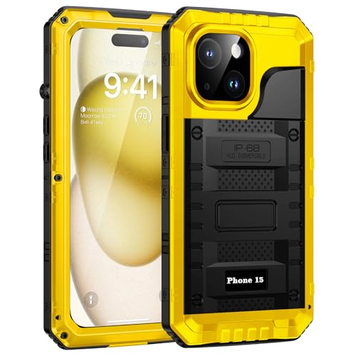 Funda iPhone 15 metal armor duradera con protección total de pantalla