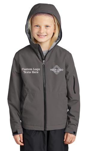 INK STITCH Youth Kids Yst56 Custom Add Logo Texts Embroidery Insulated Wind Jackets