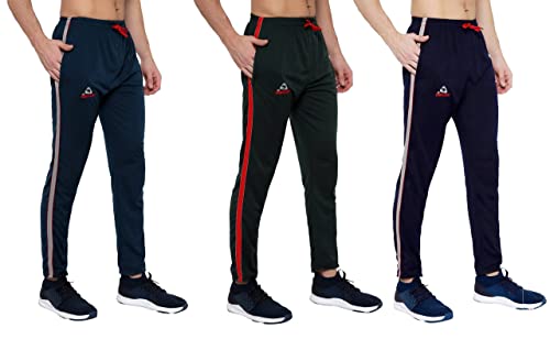 Image of GOLAZO Regular Fit Multicolor Cotton Track Pants for Men with Comfort and Style in Your Athelisure Wear