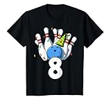 Kinder Bowling Geburtstag 8 Bowling Thema 8 Geburtstag Outfit 8 T-Shirt