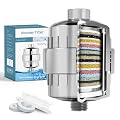 Curety 24 Stage Shower Filter for Hard Water, High Output Shower head filter, Hardwater Filter for Showerhead, Improves Hair, Nails & Skin, Remove Chlorine, Fluoride and Heavy Metals
