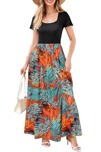 Robe longue d'été vêtement de maternité OUGES anti-frottement avec poches amples pour femmes