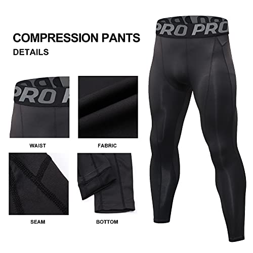 5 Pack Men's Compression Pants Camouflage Athletic Workout Leggings Running Tights Sports Basketball Baselayer4