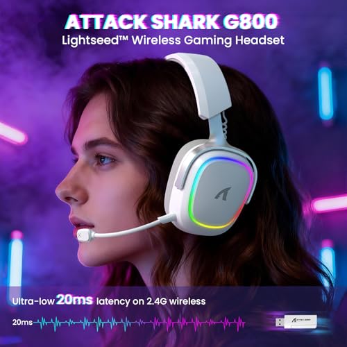 Auriculares Inalámbricos 20ms ATTACK SHARK G800 con Sonido Surround 3D 2