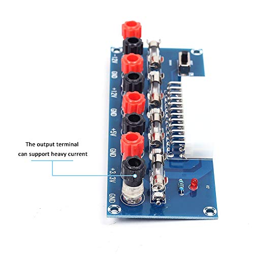 Icstation ATX Breakout Board 24 Pin Benchtop Power Board PC Computer Power Supply Adapter Module 12V 5V 3.3V - Thumbnail 7