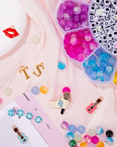 ZANMAG TS Kit de fabricação de pulseiras da amizade inspiradas para fãs - 19 cores de contas de vidr