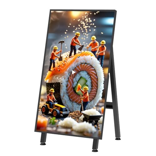 Image of 32 inch Digital Signage Display, 700nits Portable Digital Signage, LCD Advertising Display, Plug&Play, CMS, 24 /7 Operation, Split Screen, HDMI /USB /WiFi /Android with Auto Media Player for Restaurant