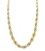 Hip Hop 80' Unisex Rapper's 8mm 24", 30" Hollow Rope Chain Necklace in Gold, Silver Tone (Gold - 8mm 30" Rope Chain)