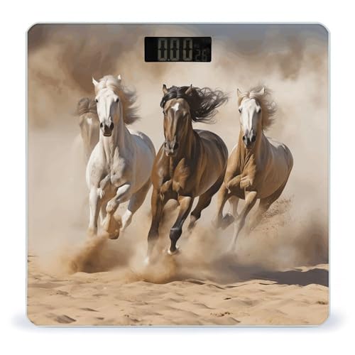 Báscula Digital de Baño Tres Caballos Corriendo 26x26 cm miniatura 1