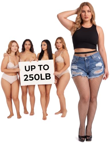 Image of Buauty Black Fishnet Stockings for Women, Fishnet Tights Plus Size One Size Fit All