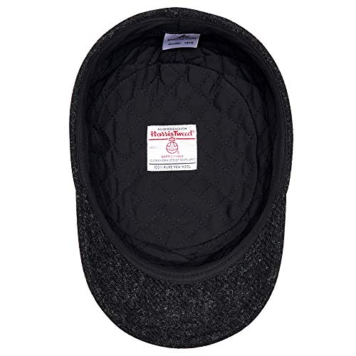 Sterkowski Big Pike Cap | 100% Harris Tweed Baseball Cap | Newsboy Hats For Men Trooper Hat Xxl Ball Caps For Men Warm Woolen Patrol Cap Tweed Cap Harris Tweed Cap Dark Gray/Anthracite 56 Cm #TOP3