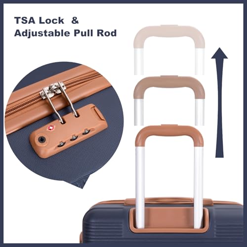 Image of Travelhouse 4 Piece Luggage Sets with Spinner Wheels, Hardshell ABS 6 peice Suitcase Set with Tsa Lock, Lightweight Hardside Travel Suitcases with Waterproof Duffle Bag for Men Women (BLUE)