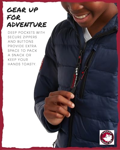 Image of CANADA WEATHER GEAR Boys' Puffer Jacket - Lightweight Packable Bubble Coat, Water Resistant Outerwear Jackets for Boys (8-20)