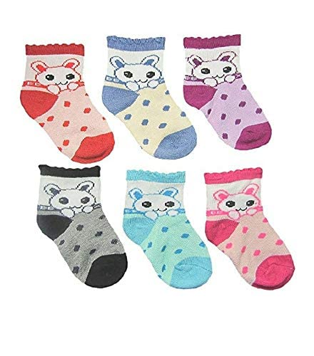 Ghelonadi Baby Boys and Girls Cotton Winter Ankle Solid 1-3 Years Kids Socks Random Design Multicolor 6 Pair