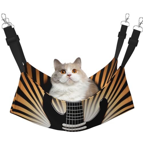 YVNKHKU Chitarra elettrica reversibile gatto amaca appeso morbido traspirante Pet Cage letto regolabile per gattino cucciolo o piccolo medio