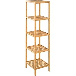 Estanteria Madera Baño TecTake Estantería de Madera bambú - Varios Modelos - (5 Niveles | 33 x 33 x 141 cm | No. 401646)