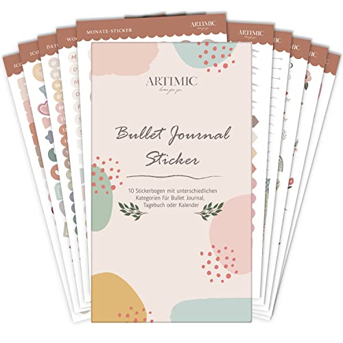 BIROYAL Sticker Set 10 Sheets Bullet Journal Stickers-Sticker Set for Journal Diary, Photo or Calendar