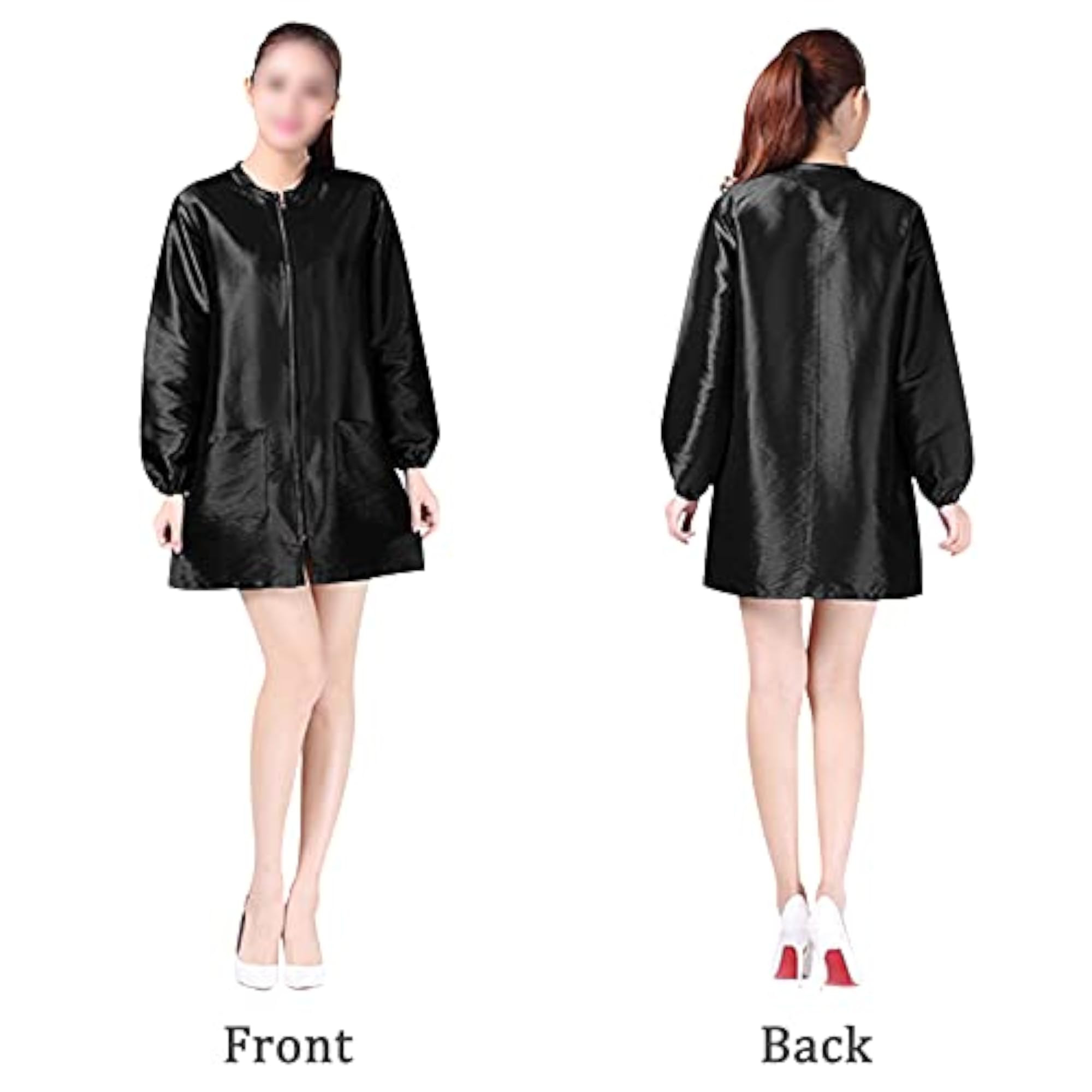 Professional Stylist Waterproof Salon Smock Cape, Black
