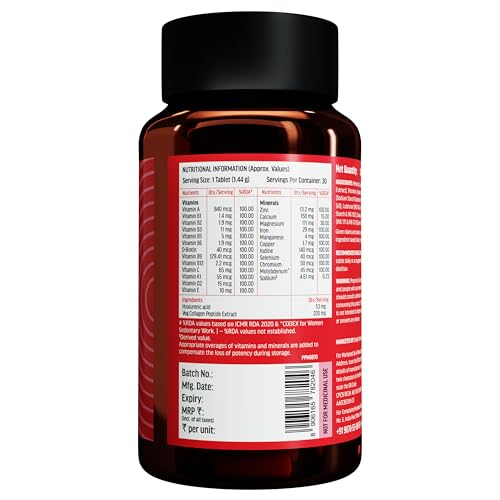 hk vitals Marine Collagen Supplements (Orange, 100g) | With Multivitamin Plus Women | Advanced Daily Multivitamin for Active Women, 30 Tablets | Combo Pack