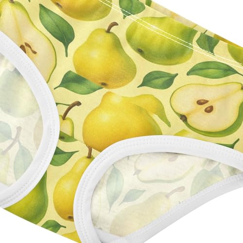 Joisal Stylized Sliced Pears Yellow Cute Panties Girl Girls Underwear Toddler Cotton Funny Briefs Kids Undies 2t4