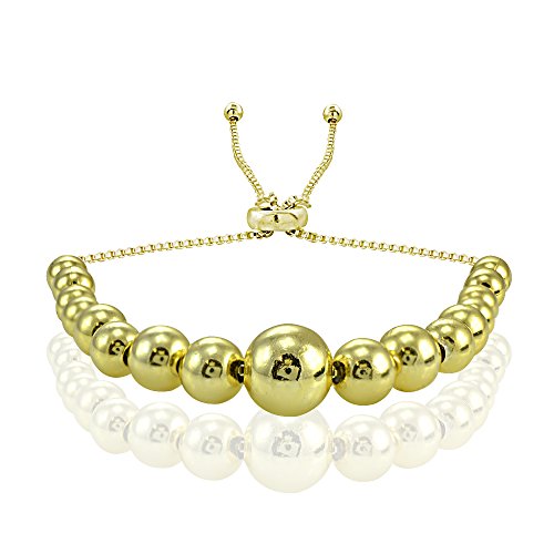 Image of Hoops & Loops Sterling Silver Graduated Bead Adjustable Bracelet