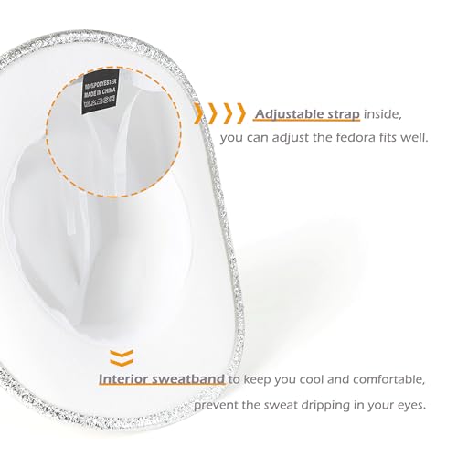 Image of Women Cowboy Hat Western Style Glitter Party Costume Hat