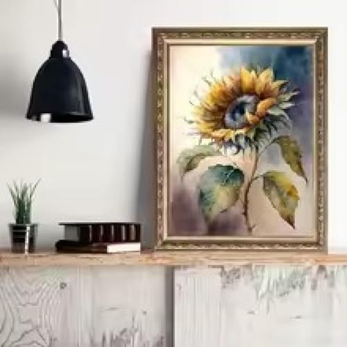 Toile tournesol aquarelle pour salon et décoration de la maison