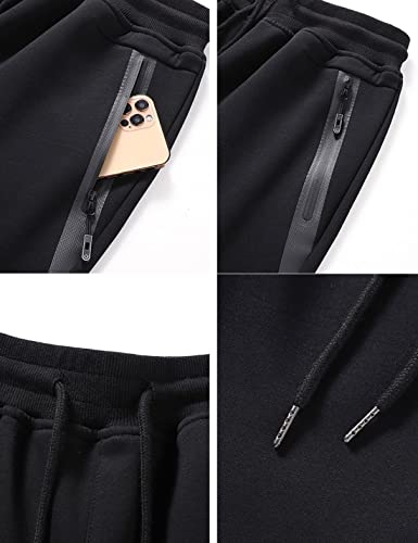 Men's Warm Pants Thick Fleece Sherpa Lined Joggers Workout Running Athletic Sweatpants3