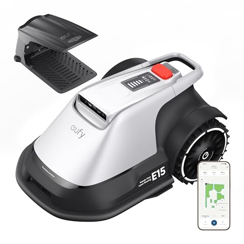 eufy E15 Mähroboter ohne Begrenzungskabel, Garten bis 800m², Keine Signalausfälle, Kein RTK, TrueVision Technologie, Smart-Navigation, Präzisionsr