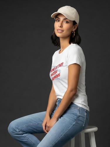 Image of NOBERO 100% Cotton T-Shirts for Women Stylish | Regular Fit | Graphic Printed T Shirts for Women 180 GSM Combed Cotton | Crew Neck Half Sleeve