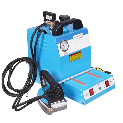 Plancha de vapor eléctrica comercial - 900W/1600W, estación de encimera ajustable, mango práctico azul para uso profesional
