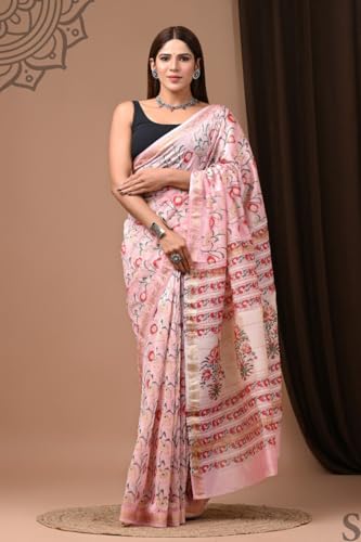 Eddika pink maheshwari silk saree – image 3