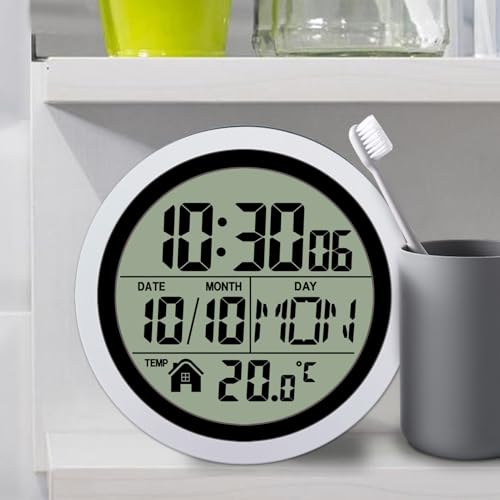 Reloj de batería de baño para ducha y cocina con fecha 7