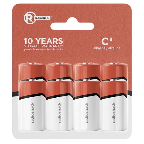 Piles alcalines C RadioShack LR14 1.5V lot de 8 piles rétractables